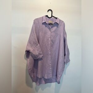 EUC 120 % Lino Purple Linen shirt
